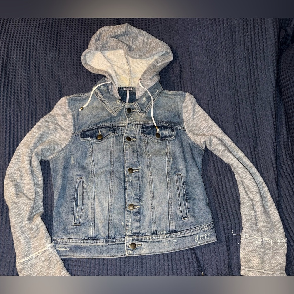 Free People Denim Jacket with Gray Accents
